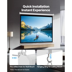 Manuaalinen 72-tuumainen projektorikangas 4:3-kuvasuhde neulottu valkoinen PVC-kangas seinäasennus