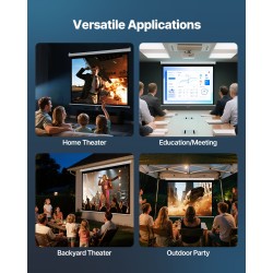 Manuaalinen 72-tuumainen projektorikangas 4:3-kuvasuhde neulottu valkoinen PVC-kangas seinäasennus