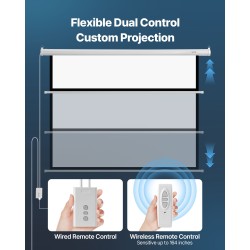Moottoroitu valkokangas 72 tuuman neulottu PVC-kangas 4:3