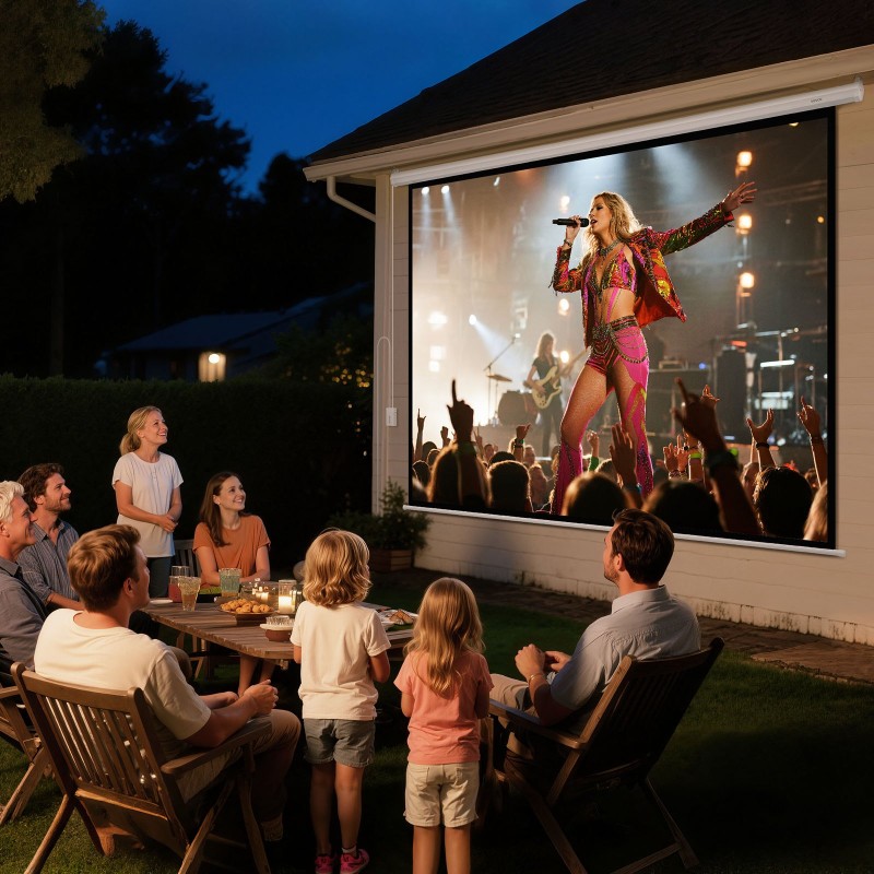 Moottoroitu valkokangas 120 tuumaa 4:3 PVC-pohjainen neulottu kangas 4K-tuki