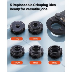 Putkien puristustyökalu PEX- ja alumiinimuoviputkille viisi vaihdettavaa leukaa