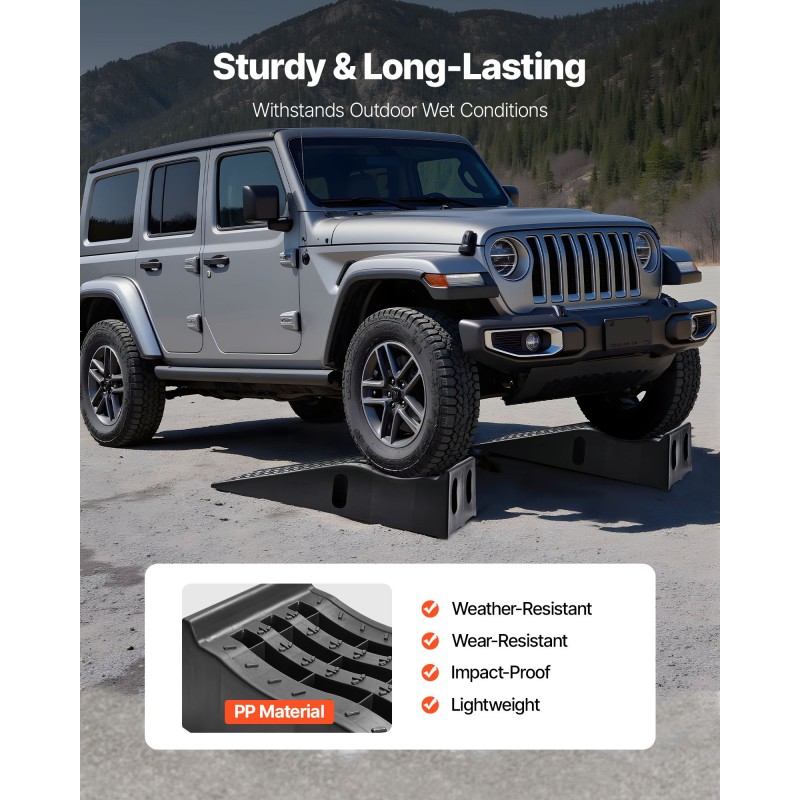 Ajosillat 2 kpl polypropeenia musta 155 mm nostokorkeus 5897 kg kantavuus autoille