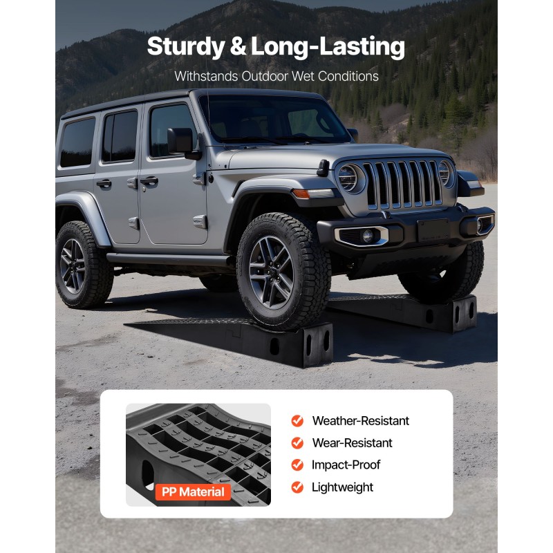 Auton huoltorampit polypropeeni 160 mm nostokorkeus 2 kpl 5897 kg