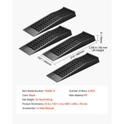 Auton huoltotasot matalaprofiili PP-muovi 4 kpl 65 mm nostokorkeus 9072 kg kokonaispaino