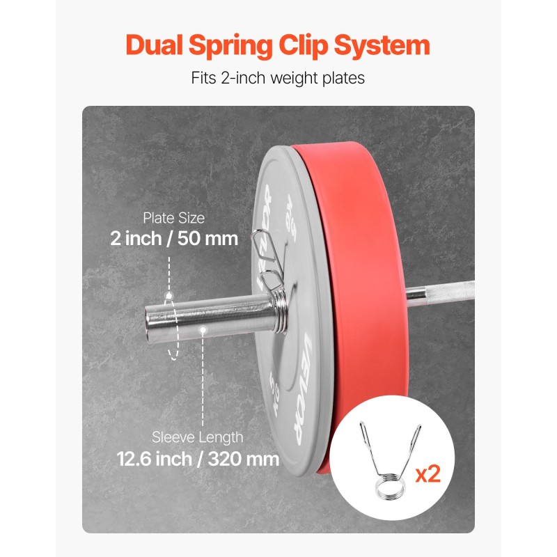 Levytanko 1820 mm 28 mm ote sopii 2-tuumaisille levypainoille 226,8 kg kantavuus