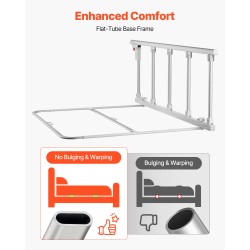 Taittuva sängynlaita 122 cm alumiiniseos ja rauta korkeussäädettävä ikäihmisille