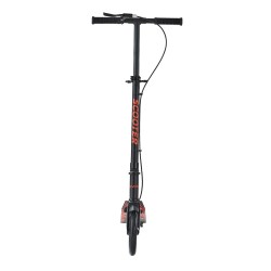 Taitettava kaksipyöräinen potkulauta korkeussäädettävällä ohjaustangolla leveällä liukumattomalla astinlaudalla musta