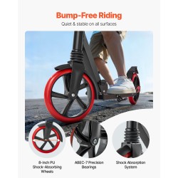 Taitettava kaksipyöräinen potkulauta korkeussäädettävällä tangolla leveällä liukumattomalla dekillä 99.8 kg