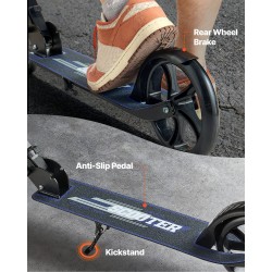 Taittuva potkulauta korkeussäädettävällä ohjaustangolla kantavuus 99,8 kg polyuretaanipyörillä