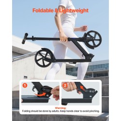 Taittuva potkulauta korkeussäädettävällä ohjaustangolla kantavuus 99,8 kg polyuretaanipyörillä