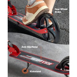 2-pyöräinen potkulauta säädettävä ohjaustanko taittuva runko PU-pyörät 200 mm 99,8 kg