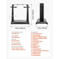 Vanteiden tasapainotusteline hiiliteräsrunko 40 kg kantavuus enintään 889 mm