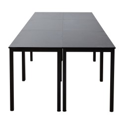 Neuvottelupöytäsarja 6-osainen 16 henkilön ruskea puukuosinen metallijaloilla toimistoon