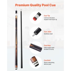 Biljardikeppi ammattitason 58 tuumaa kanadalainen vaahterapuu kaksiosainen