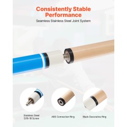 Biljardikeppisetti 4 kappaletta kanadalainen vaahterapuu 58 tuumaa kaksiosainen mattapinta