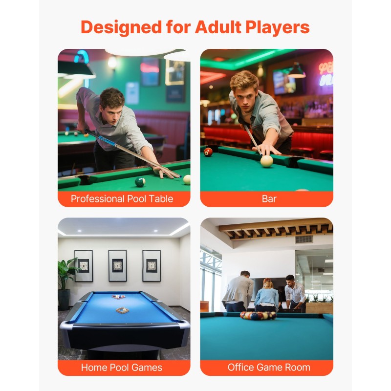 Biljardikeppisetti 4 kappaletta kanadalainen vaahterapuu 58 tuumaa kaksiosainen mattapinta