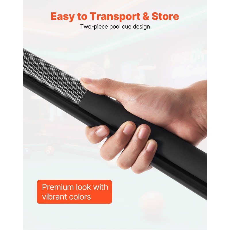 Biljardikeppi lasikuitu-titaanikomposiitti 58 tuumaa kaksiosainen ammattikäyttöön