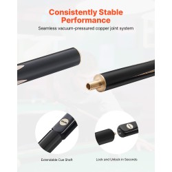 Snookermaila 57-tuumainen sata prosenttia massiivipuuta nahkakärki kaksiosainen kotelo mukana