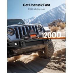 Sähkövinssi 5400 kg synteettinen köysi 9,5 mm 28 m IP67 langaton ohjaus