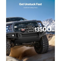 Sähkövinssi 12V 6100 kg synteettinen köysi 26 m langaton ja langallinen ohjaus