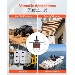 Keinukytkin 6-napainen hetkellinen 3-asentoinen DC 12V 30A AC 250V 15A IP40