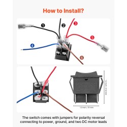 Keinukytkin kuusi-napainen kolmiasentoinen hetkellisellä automaattipalautuksella IP20-suojattu tasavirtamoottoreille