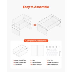 Sohvapöytä akryylinen kaksitasoinen suorakulmainen 50 x 80 x 38 cm läpinäkyvä