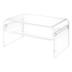 Sohvapöytä akryylinen kaksitasoinen suorakulmainen 50 x 80 x 38 cm läpinäkyvä