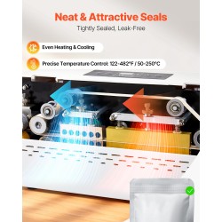 Jatkuvatoiminen muovipussien suljentakone 0,06–0,2 mm paksuille digitaalinen lämpötilansäätö