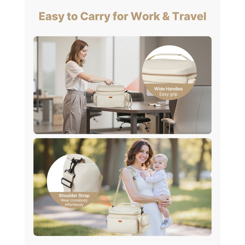 Rintapumppulaukku eristetty polyesteri EVA-eristevaahto 4 ulkoista 7 sisäistä lokeroa vesitiivis alusta