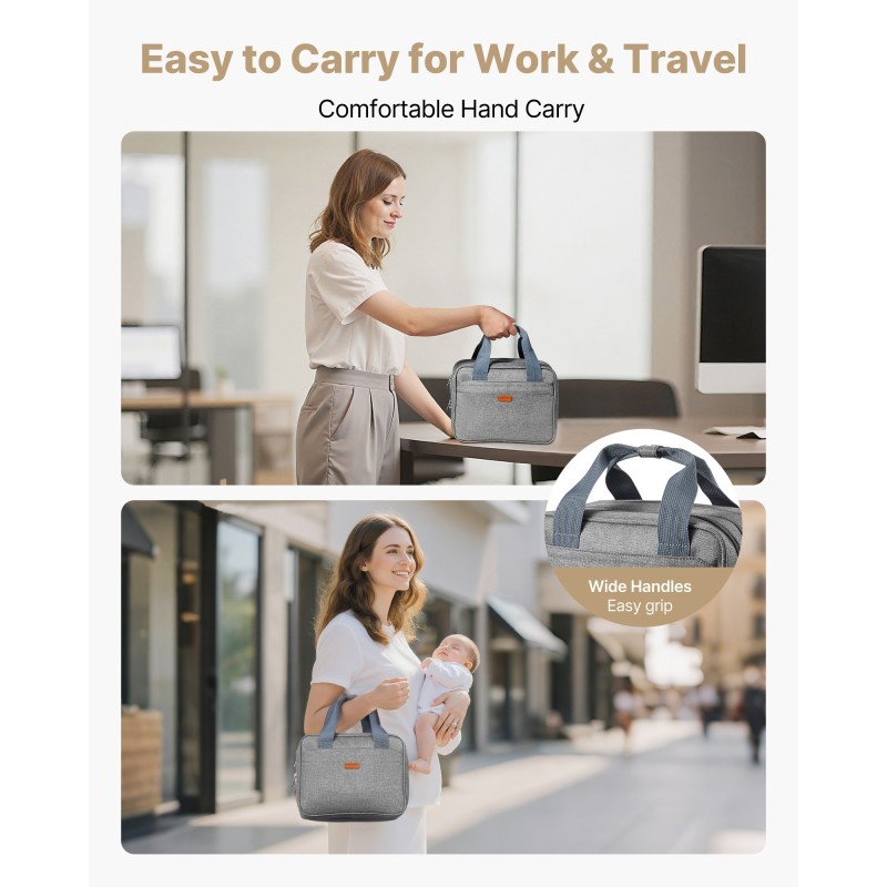 Rintapumppulaukku lämpöeristetty polyesteripäällinen EVA-vaahto 290×160×210 mm 6 lokeroa kylmäosastolla