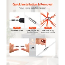 Hormin puhdistussarja nailonvarsilla yhdeksänmetrin alumiiniseosharjalla ja suojalaseilla