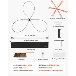 Savupiipun puhdistussarja joustavat nailontangot yhdeksän metriä kaksinkertainen harjapää suojalasit