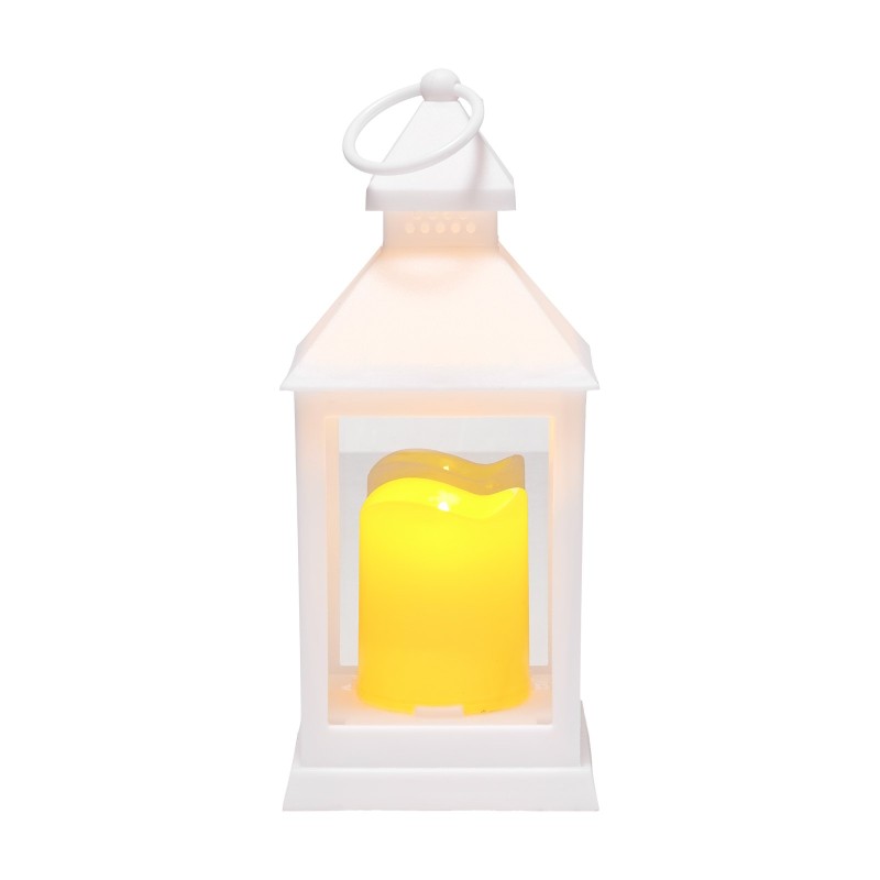 Liekittömät LED koristelyhdyt 12 kpl valkoinen muovi karkaistu lasi korkeus 240 mm