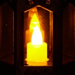 LED kynttilälyhdyt 12 kpl pronssinvärinen muovi 128 mm ripustusrengas sisäkäyttöön