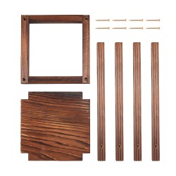 Puinen häälyhtysetti setripuu 24 osaa pöytäkoriste liekittömillä LED-kynttilöillä