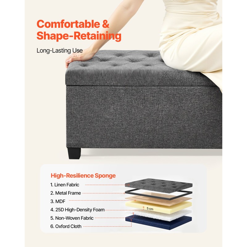 Säilytyspenkki metallirunkoinen istuin käännettävällä kannella 110 cm leveä 40 cm syvä