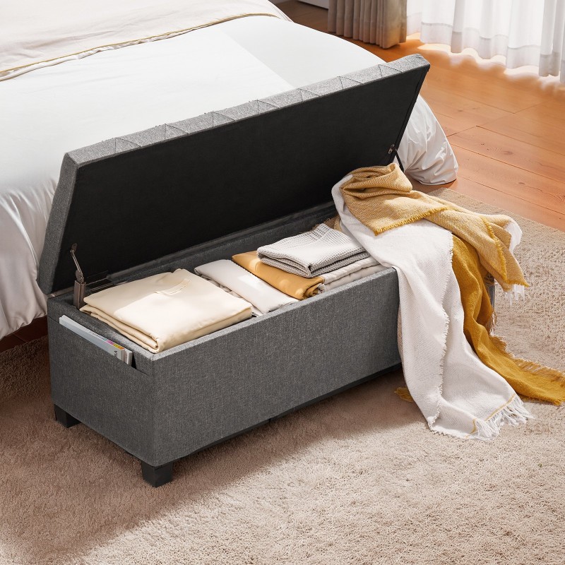 Säilytyspenkki metallirunkoinen istuin käännettävällä kannella 110 cm leveä 40 cm syvä