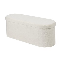 Kokoontaitettava pehmustettu säilytysrahi beige 110 x 38 x 38 cm
