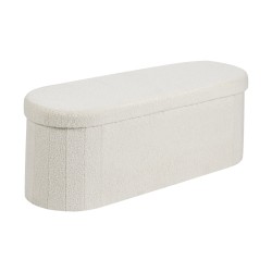 Kokoontaitettava pehmustettu säilytysrahi beige 110 x 38 x 38 cm