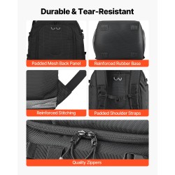 Laskettelumonoreppu lumilautakengille 65L 1680D Oxford-kangas vesitiivis musta