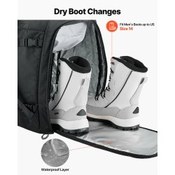 Suksikenkäreppu 55L 1680D Oxford-kangas vedenpitävä pohja sukset ja lauta