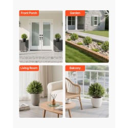 Tekokypressipuut 2 kpl 406 mm säänkestävä polyeteenilehdistö eukalyptus- ja ruostumaton teräsrunko