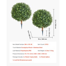 Keinotekoiset puksipuut 559 mm korkeat 2 kpl maapiikillä eukalyptusrunko