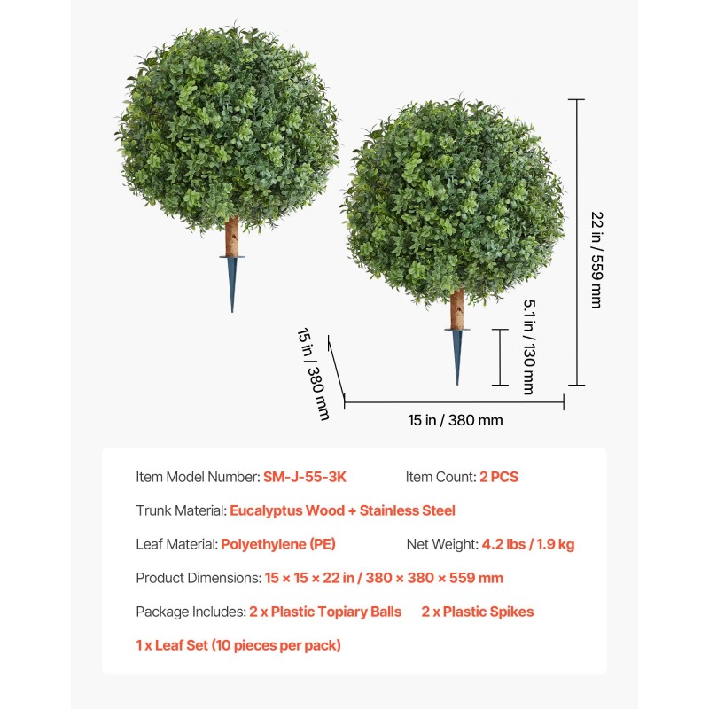 Keinotekoiset puksipuut 559 mm korkeat 2 kpl maapiikillä eukalyptusrunko