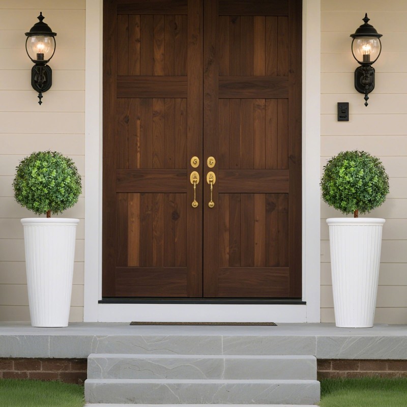 Keinotekoiset puksipuut 559 mm korkeat 2 kpl maapiikillä eukalyptusrunko