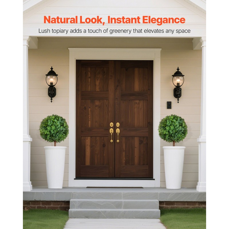 Keinotekoiset puksipuut 2 kpl polyeteenilehdet eukalyptus ja ruostumaton teräsrunko 686 mm korkea