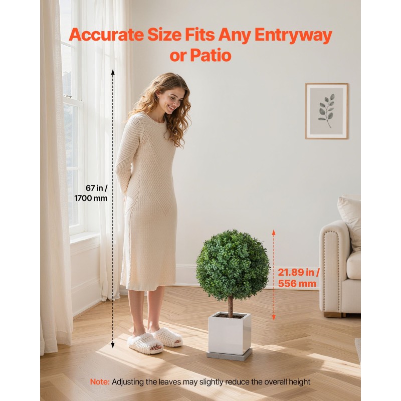 Keinotekoiset puksipuut 2 kpl polyeteenilehdet eukalyptus ja ruostumaton teräsrunko 686 mm korkea