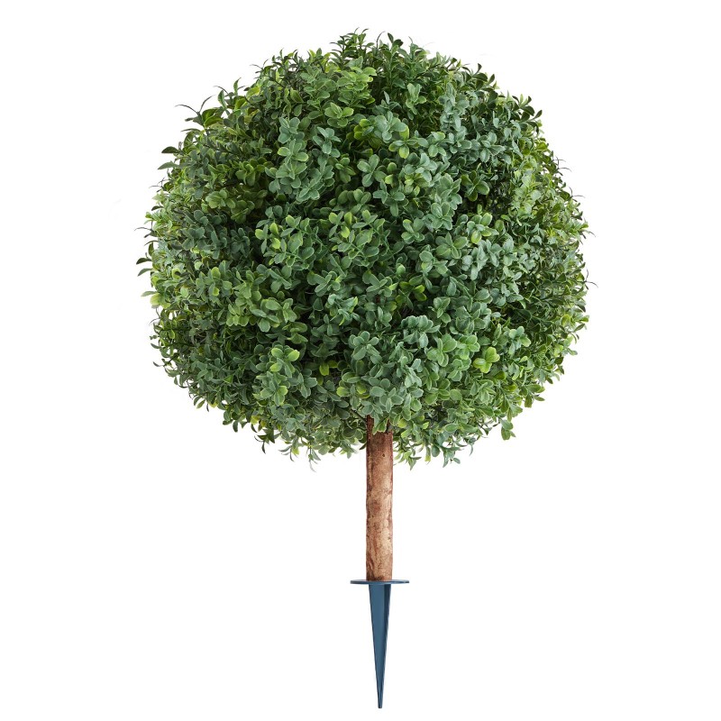 Keinotekoiset puksipuut 2 kpl polyeteenilehdet eukalyptus ja ruostumaton teräsrunko 686 mm korkea