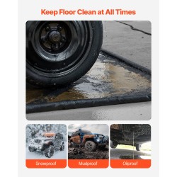 Autotallimatto PVC-muovinen 2,4 x 4,9 m korotetulla reunalla mukana lastaharja